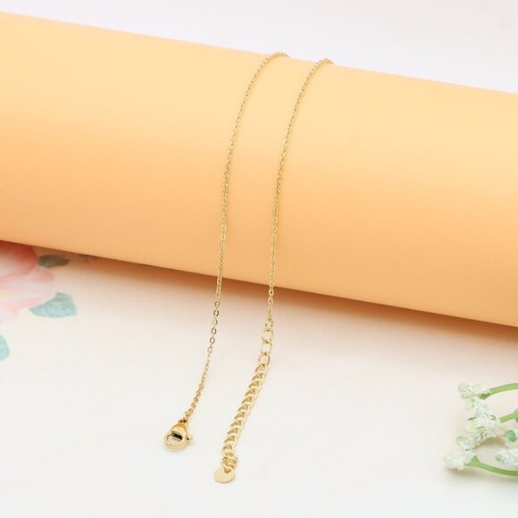 Trendy Gold-Plated Yellow Necklace with Cascading Chain Tassels, XPNL0386 - Picture 13 of 13